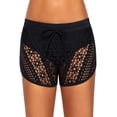 thumbnail image 4 of Women's Black Hollow Out Lace Overlay Swim Short Bottom, 4 of 5