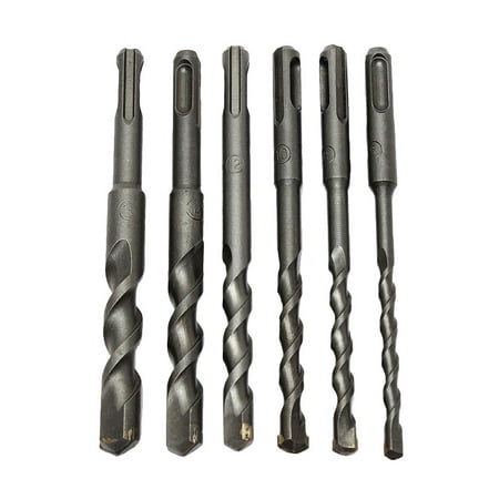 

yuehao drill bit new long sds plus rotary hammer concrete masonary drill bit round shank 6 -16mm handle two pit silver