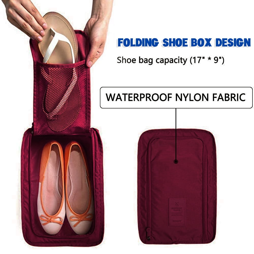 LNKOO 3 Pack Travel Shoe Bags, Foldable Portable Large Shoe Bags
