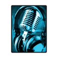 thumbnail image 1 of RYLABLUE Microphone Music And Headset Fleece Blanket Throws 58x80 inches, 1 of 3