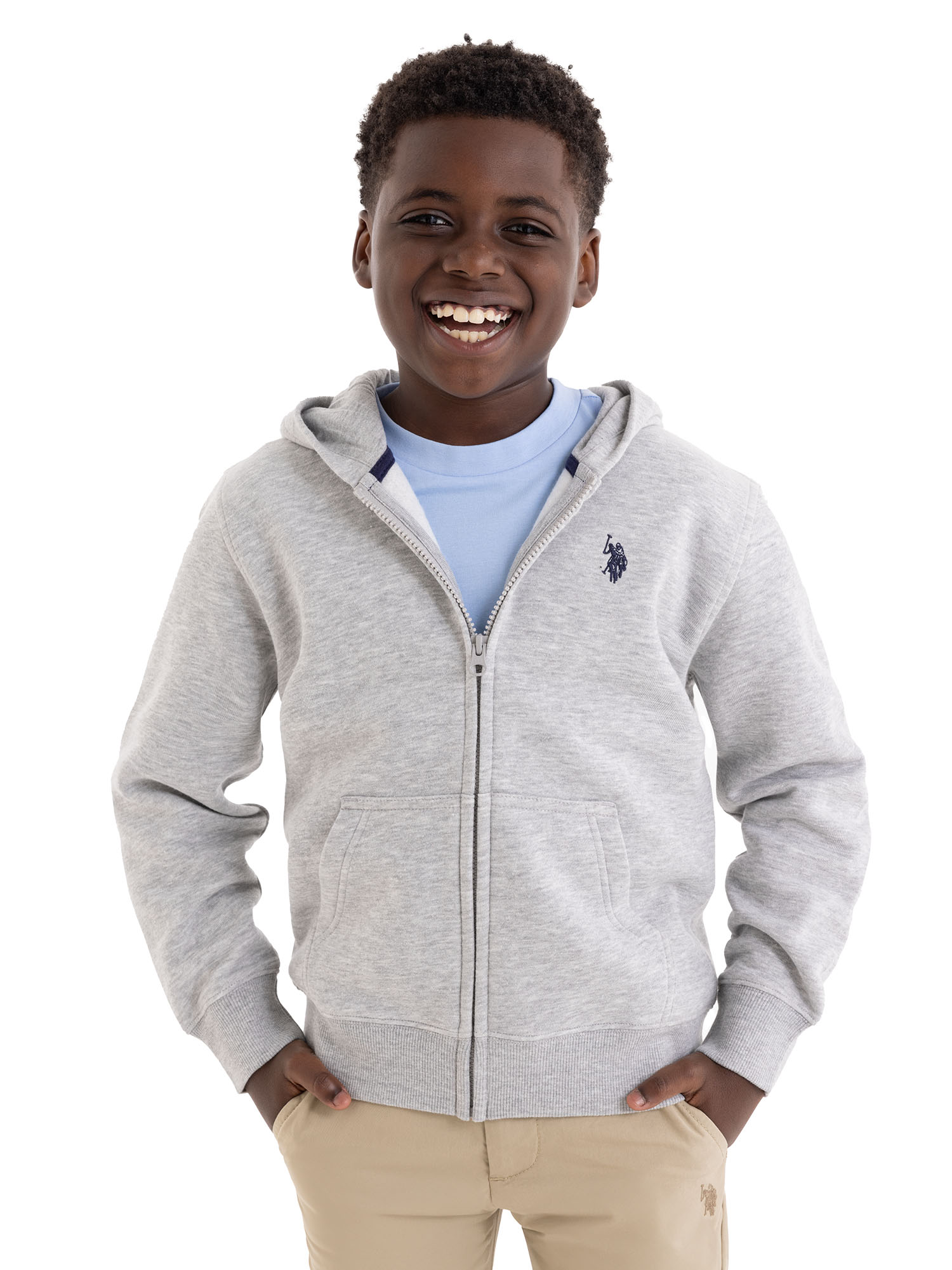 U.S. Polo Assn. Boys Fleece Zip-Up Hoodie photo 1