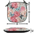 thumbnail image 4 of Butterfly Chair Seating Cushion Set of 12, Peony Roses Butterflies Romantic Graphic Print Retro Style Floral Design Print, Seat Pads with Anti-slip Backing, 16"x16", Multicolor, by Ambesonne, 4 of 7