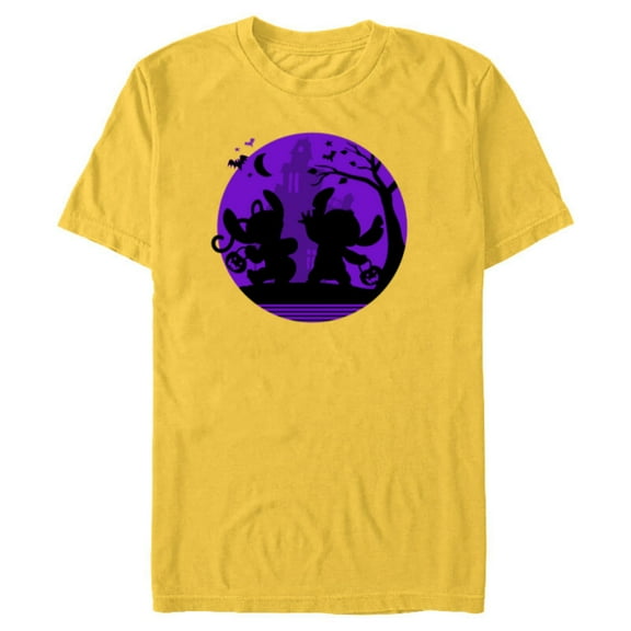 Disney Stitch and Angel Trick or Treat Halloween - Short Sleeve Blended T-Shirt for Adults - Customized-Putty Snow Heather