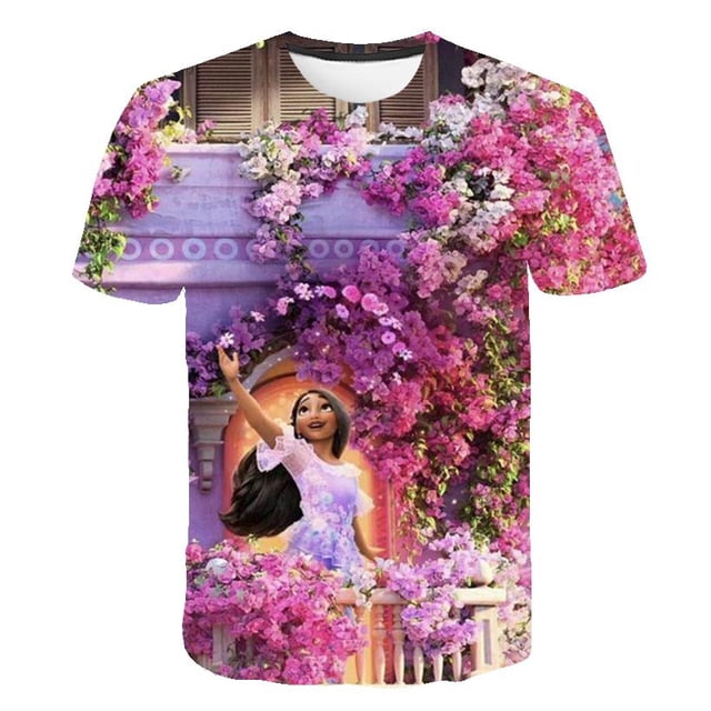 Camiseta de Disney para niños magic full house, camiseta de dibujos animados para niñas, ropa de calle para niños, jersey de cuello redondo, camiseta holgada para niños, Tops14T Gao Jinjia LED