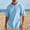 Sky Blue, variant on Dolkfu Pull-on Summer Tops Retro Crew Neck Short Sleeve Blue Blouses & Tops Solid Modern Cotton Blend Casual Sky Blue,Xl