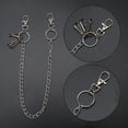thumbnail image 3 of WINDLAND Punk 16" Waist Pants Chain Belt Wallet Chain Hip Hop Pocket Chain for w/ Keyring Waist Chain Anti-lost for Key Chain for, 3 of 21