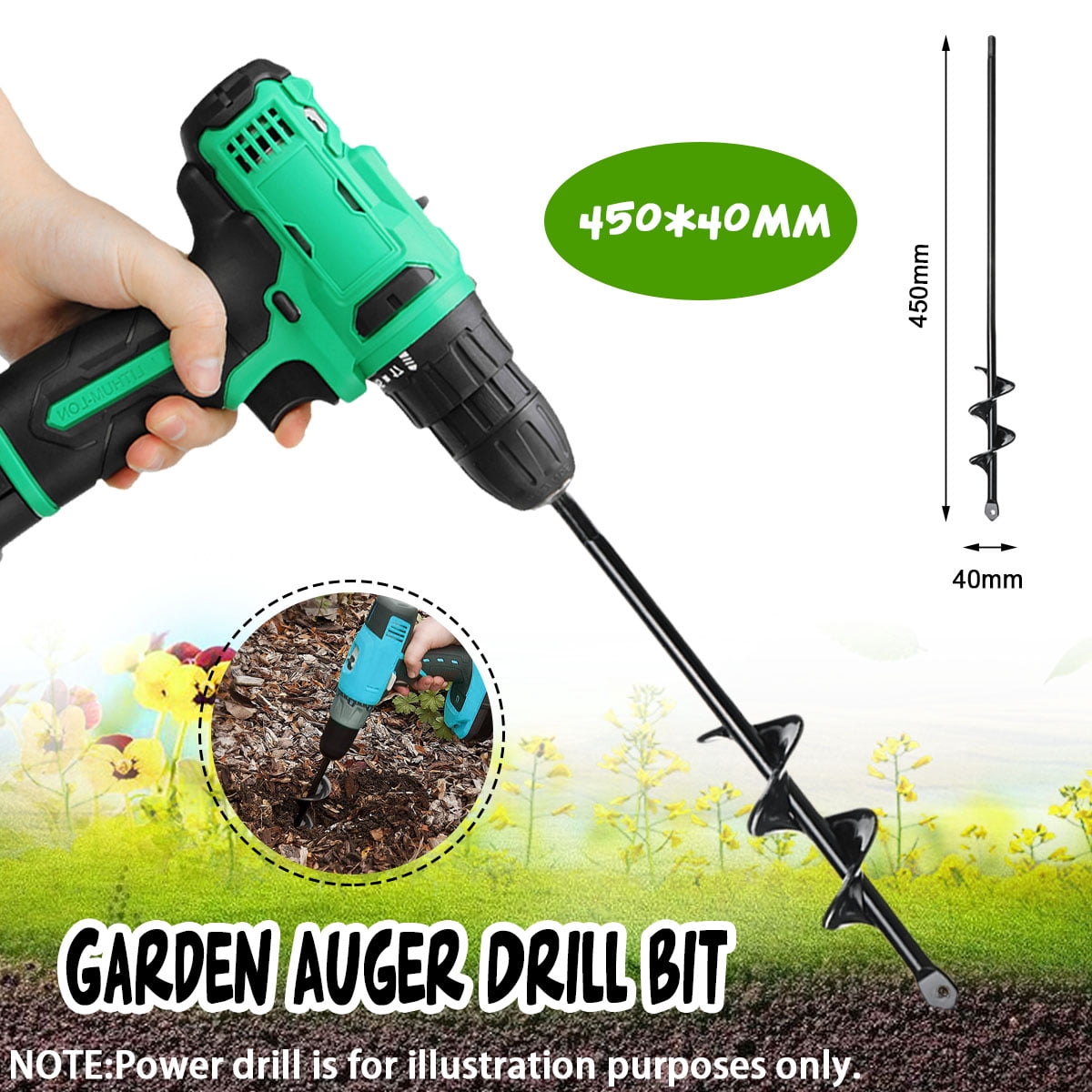 9/18 INCH Garden Auger Drill Yard 