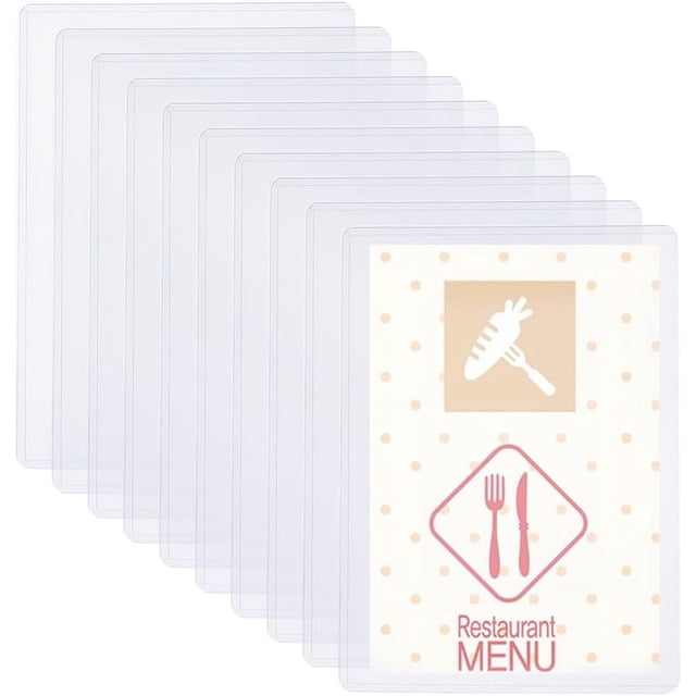 10 protectores de hojas transparentes de 8.3 x 12 pulgadas, de plástico, para papel A4. Fundas rígidas impermeables para documentos y fotos. Protectores de impresión para menús y archivos.