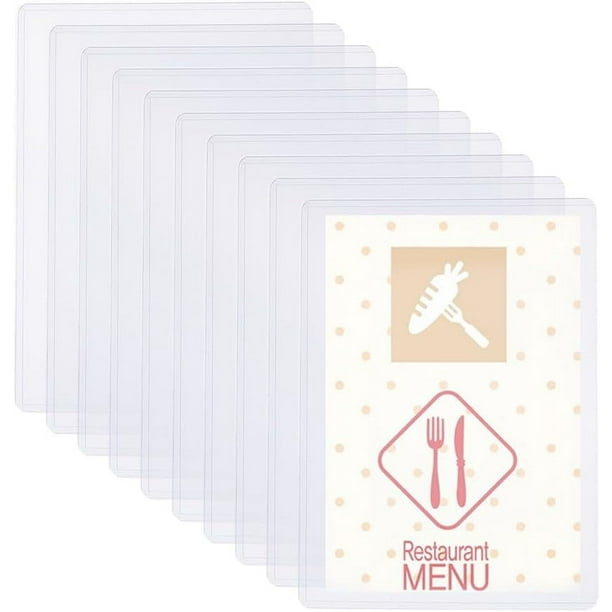 10 protectores de hojas transparentes de 8.3 x 12 pulgadas, de plástico, para papel A4. Fundas rígidas impermeables para documentos y fotos. Protectores de impresión para menús y archivos.