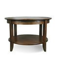 thumbnail image 6 of Leick Home 10037 Round Glass Top Coffee Table with Shelf, Chocolate Oak, 6 of 12