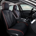 thumbnail image 2 of FLORICH Universal Fit Full Set Car Seat Cover for Most Cars Trucks SUV, Comfortable Luxury Leather Automotive Seat Covers - Breathable Waterproof, Black & Red Line, 2 of 8