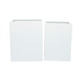 thumbnail image 2 of Studio 350 White Metal Modern Planter (Set of 2) - S/2 17", 14"W White, 2 of 5