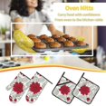 thumbnail image 6 of Oven Mitts and Pot Holders 4 Piece, Leaves Anemone Flowers Red Grey High Heat Slip Resistant Oven Mitt and Trivets Set Kitchen Oven Glove Pot Holders for Cooking Baking Grilling, 6 of 7