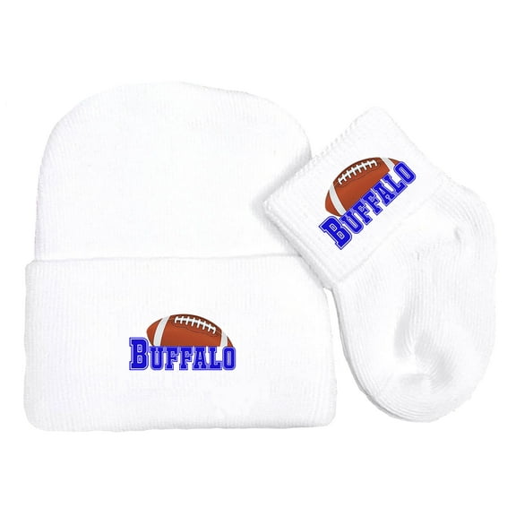 Future Tailgater Newborn Baby Knit Cap and Socks Set for Buffalo Fans