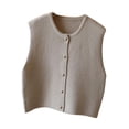 thumbnail image 4 of MERIGLARE Knit Vest Comfortable Breathable Clothes Retro Outdoor Trendy Cardigan Beige, 4 of 9