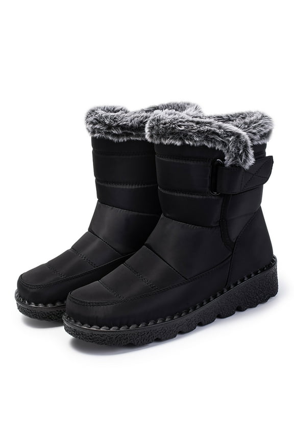 Snow Boots Women: Winter Shoes Woman Ankle Outdoors Booties with Warm Faux Fur