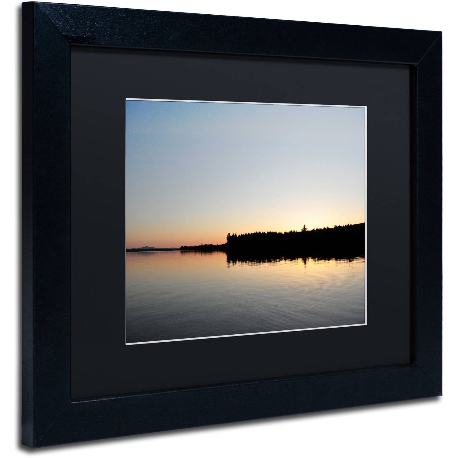 Trademark Fine Art 'Moosehead Lake Sunset' Canvas Art by Nicole Dietz, Black Matte, Black Frame