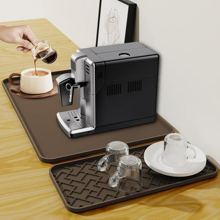 

Silicone Coffee Mat - Removable Silicone Mat with Concave and Convex Design Leak-Proof and Non-Slip Suitable for Use Under the Coffee Machine to Keep the Countertop Clean
