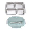 thumbnail image 2 of Boîte à Lunch, Boîte Bento Légère Compacte 4 Compartiments pour École Bureau Extérieur Bleu, 2 of 8