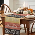 thumbnail image 4 of Fall Table Runner Thanksgiving Autumn Harvest Grateful Table Runners Wooden Board Yellow Orange Black Cotton Linen Dresser Scarf Kitchen Dining Table Decor for Fall Holiday Party Decor 13x90 Inch, 4 of 9