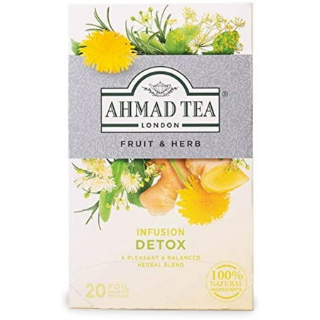 Ahmad Tea Detox, 20 Foil Teabags (Pack Of 6)