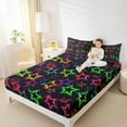thumbnail image 4 of Feelyou Colorful Stars Kids Full Size Sheets, Cartoon Theme Bed Sheets, 4-Piece, 4 of 7