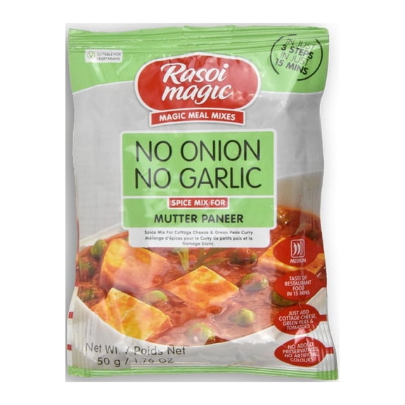 RASOI MAGIC Mutter Paneer No Onion No Garlic - 50 Gram ( 1.76 Oz)