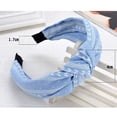 thumbnail image 3 of Ljudmp Fabric Printed Bow Knot Wide Headband for Women Soft Cloth Twist Knot Hair Hoop Non Slip Girls Daily Makeup Washing Face Hair Accessory Sky Blue, 3 of 4
