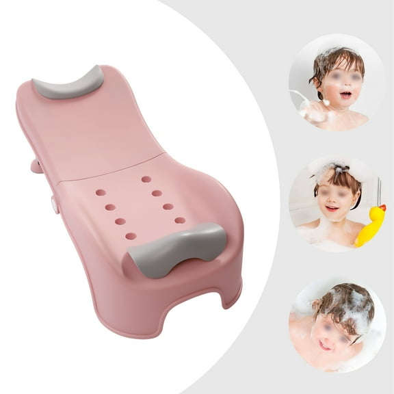 ChicHomey Foldable Shampoo Chair,5-Position Adjustable Shampoo Chair for 0-5 Years Old, U-Shaped Headrest,Pink