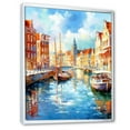 thumbnail image 2 of Designart "Scenic Harbor In Italy I" Italy Floater Framed Canvas Wall Art, 2 of 5
