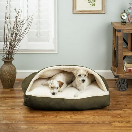 UPC: 0729053433084 | Snoozer Cozy Cave Rectangle Pet Bed  Extra Large  Olive  Hooded Nesting Dog Bed