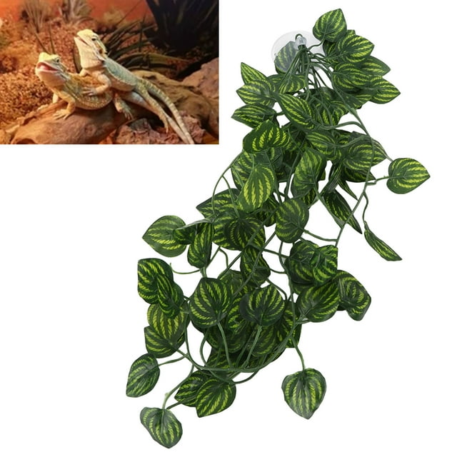 Planta colgante de vid falsa, planta de simulación de reptiles, vid verde decorativa, decoración de reptiles, verdadera excelencia