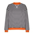 thumbnail image 4 of Cavosen Long Sleeve Blouses for Women Drop Shoulder Pullover Tunic Shirts Round Neck Striped Color Block Blouse Dressy Flowy Loose Fit Tees Y2k Boyfriend Tops Stylish Orange S, 4 of 4