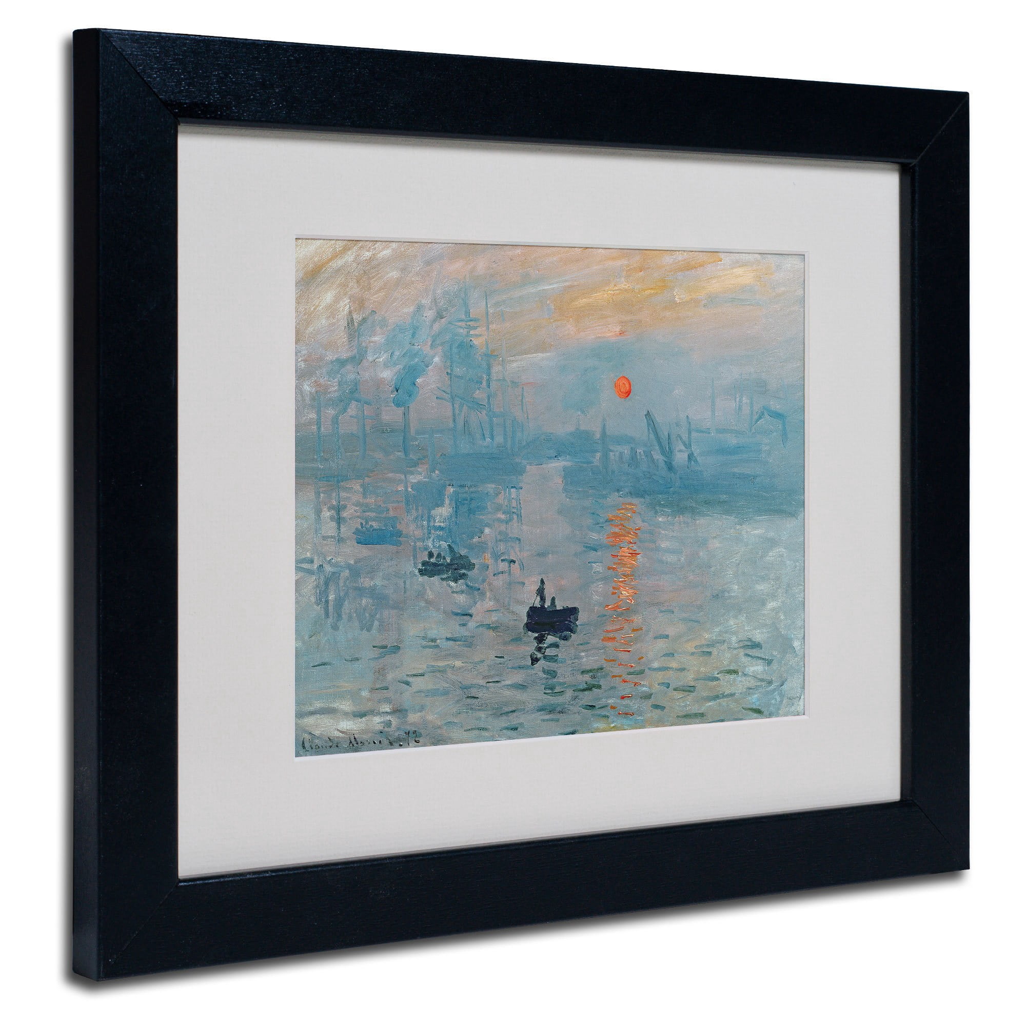 Trademark Fine Art "Impression Sunrise" Framed Canvas Art by Claude Monet, Black Frame
