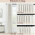 thumbnail image 5 of 100% Blackout Curtains,50"Wx63"L Faux Linen Textured Back Tab/Rod Pocket Curtain,2 Panels Set,Thermal Insulated Curtains for Livingroom,Beige, 5 of 9