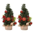 thumbnail image 1 of 2Pcs Mini Christmas Tree Versatile  Tree Ornament with Balls And Bows for Desktops Cabinets Bedrooms Decor, 1 of 10