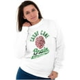 thumbnail image 4 of Funny Christmas Candy Cane Brain Unisex Plus Fleece Graphic Sweatshirt Brisco Brands 4X, 4 of 5