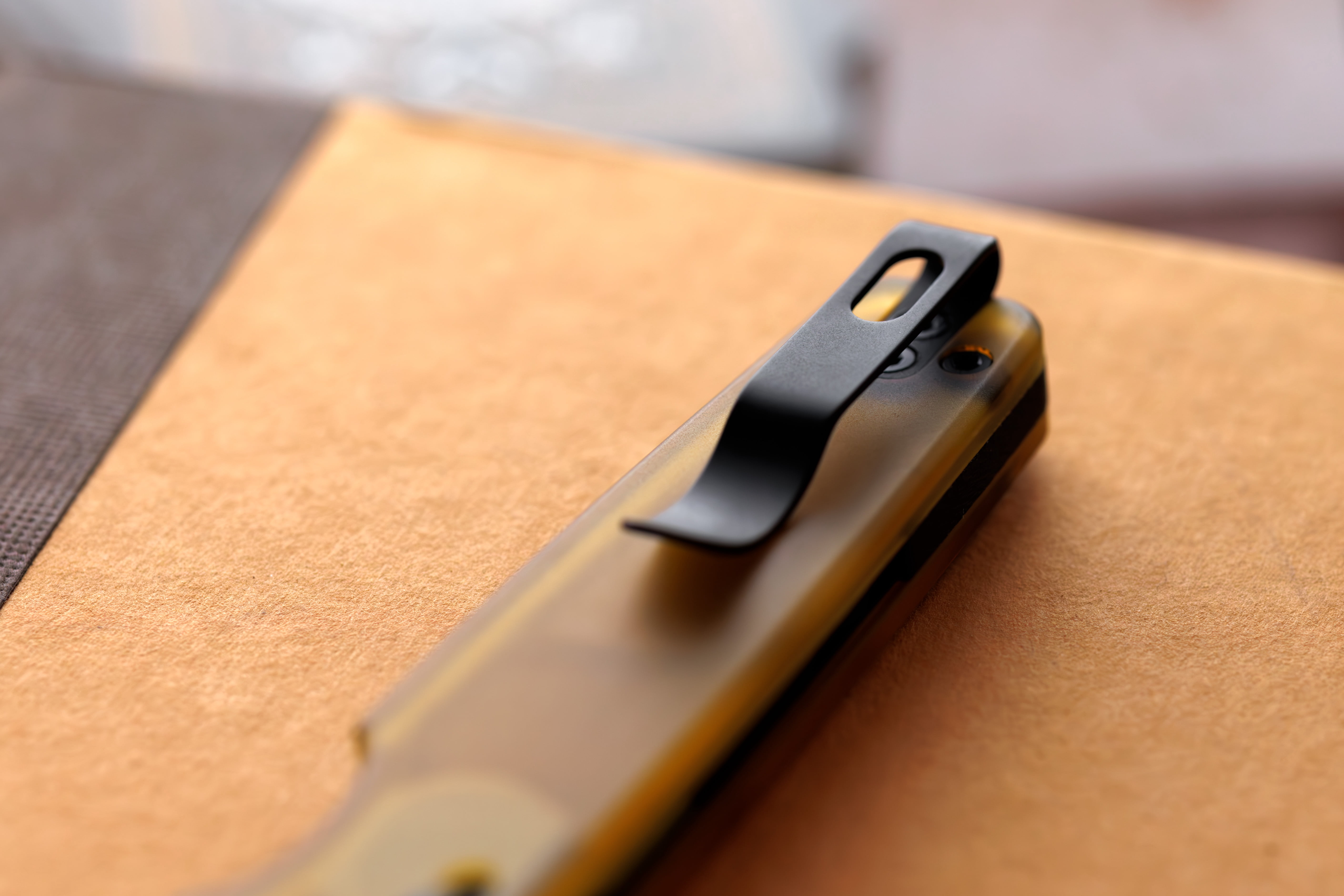 Swiss Tech Balken Folding Knife, Ultem, D2 Steel, Back Flipper, PEI, Ball Bearing