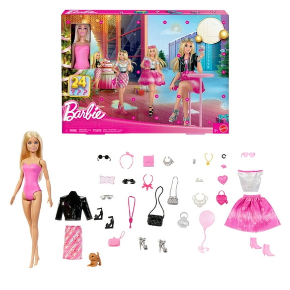 Barbie Fashion Doll Holiday Advent Calendar with 24 Clothing and Accessory Surprises