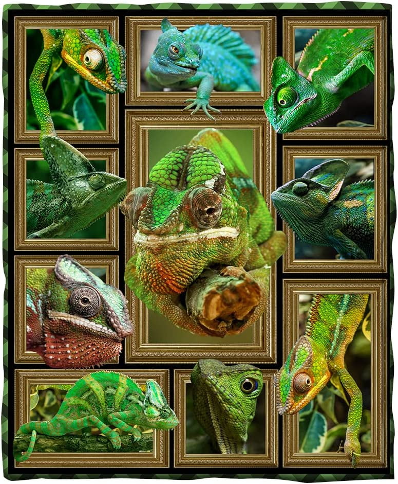 Chameleon Blanket Soft Comfy Flannel Plush Sofa Bed Couch Throw