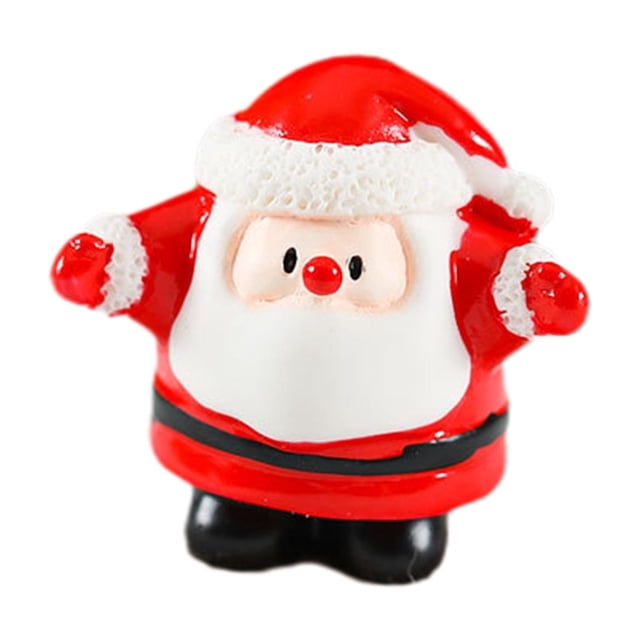 Colorful Mini Christmas Figurine Resin Ornament, Fairy Garden Village Decor For Diy Craft Tabletop Display