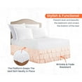 thumbnail image 3 of CCNY 18" Inch Drop Multi Ruffled Bed Skirt King Size 100% Microfiber Made Peach Color, 3 of 6
