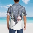 thumbnail image 6 of Bixox Men's Hawaiian Shirts Men's Watercolor Winter Landscape For Christmas Print Short-Sleeve Shirt-Large, 6 of 8