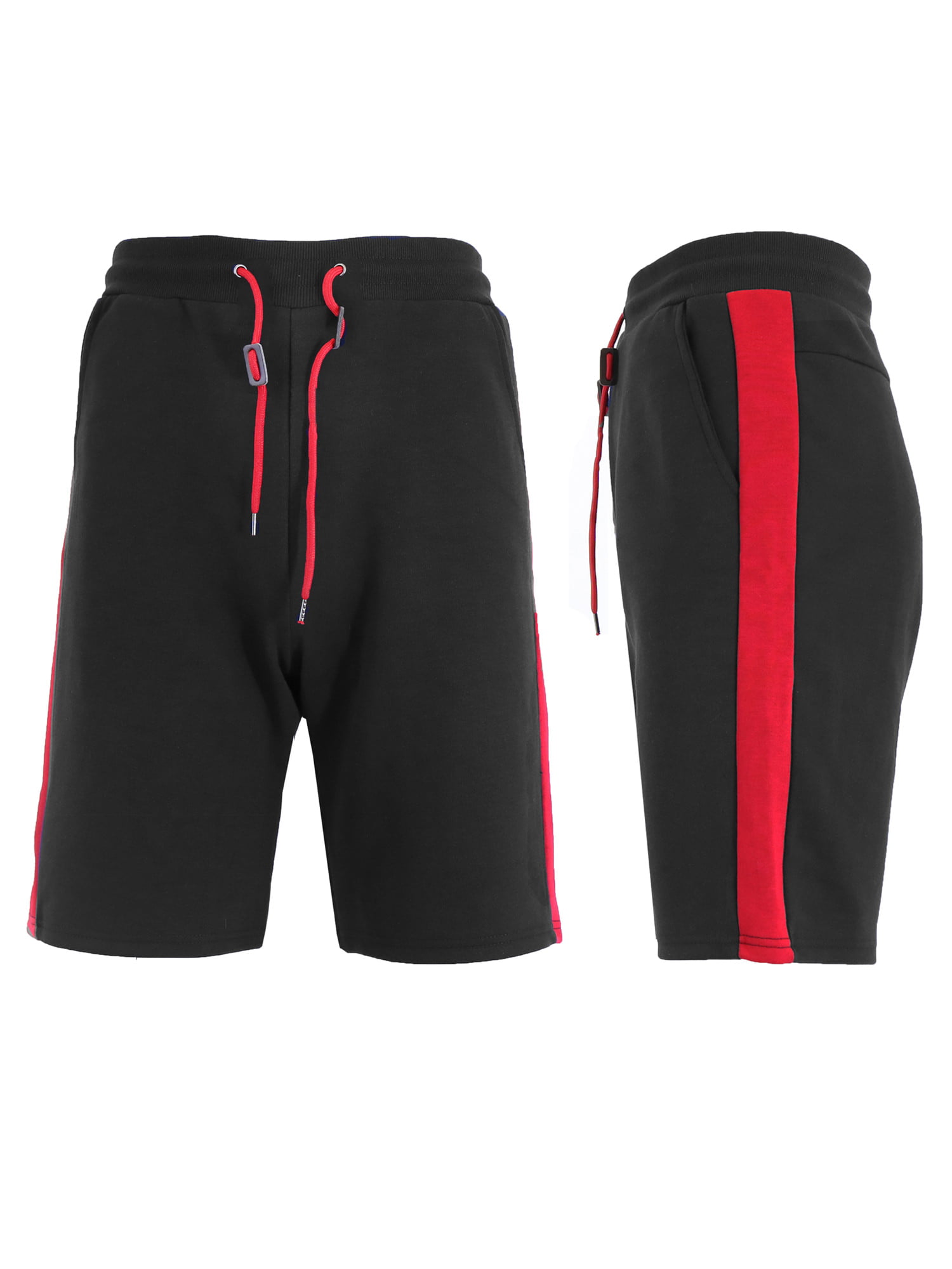Mens Tech Fleece Shorts With Stripe Contrast Side Trim - Walmart.com