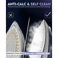 thumbnail image 4 of Cordless Iron for Clothes, 1550W 2-In-1 Cordless/Corded Steam Iron Rapid Heating, Ceramic Soleplate, 3-Way Auto-Off, Self-Cleaning, 12.85oz Water Tank Ironing Clothes for Home,, 4 of 8