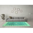 thumbnail image 3 of Ahgly Company Indoor Rectangle Oriental Turquoise Blue Modern Area Rugs, 2' x 4', 3 of 4