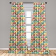 thumbnail image 5 of Ambesonne Colorful Curtains, Double Decker Bus, Pair of 28"x95", Multicolor, 5 of 5