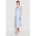 thumbnail image 2 of Women's Floral Sweetheart Neckline Lace Up Back Midi Dress, 2 of 3