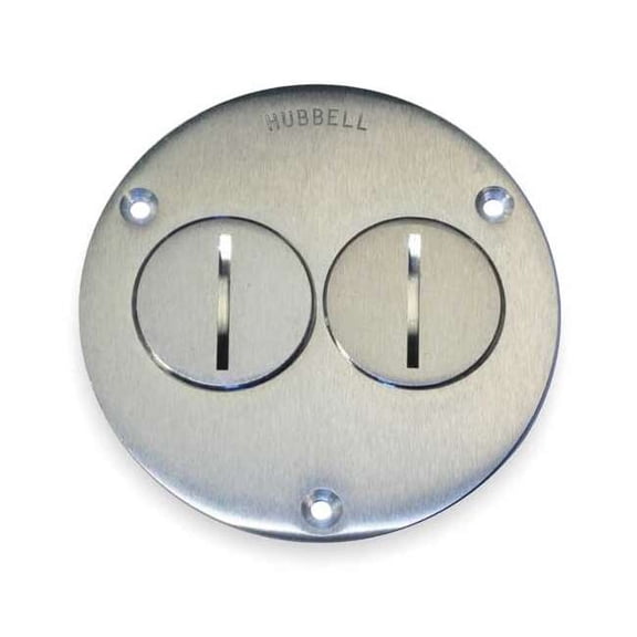 Hubbell Wiring Device-Kellems Floor Box Cover,Round,2-Gang SA3725