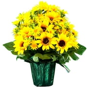 Sympathy Silks Artificial Flowers 20" Artificial Sunflower Pot, Yellow